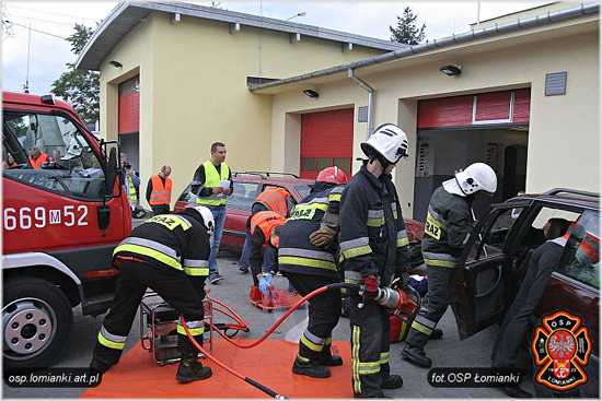 Ćwiczenia łomiankowskich strażaków